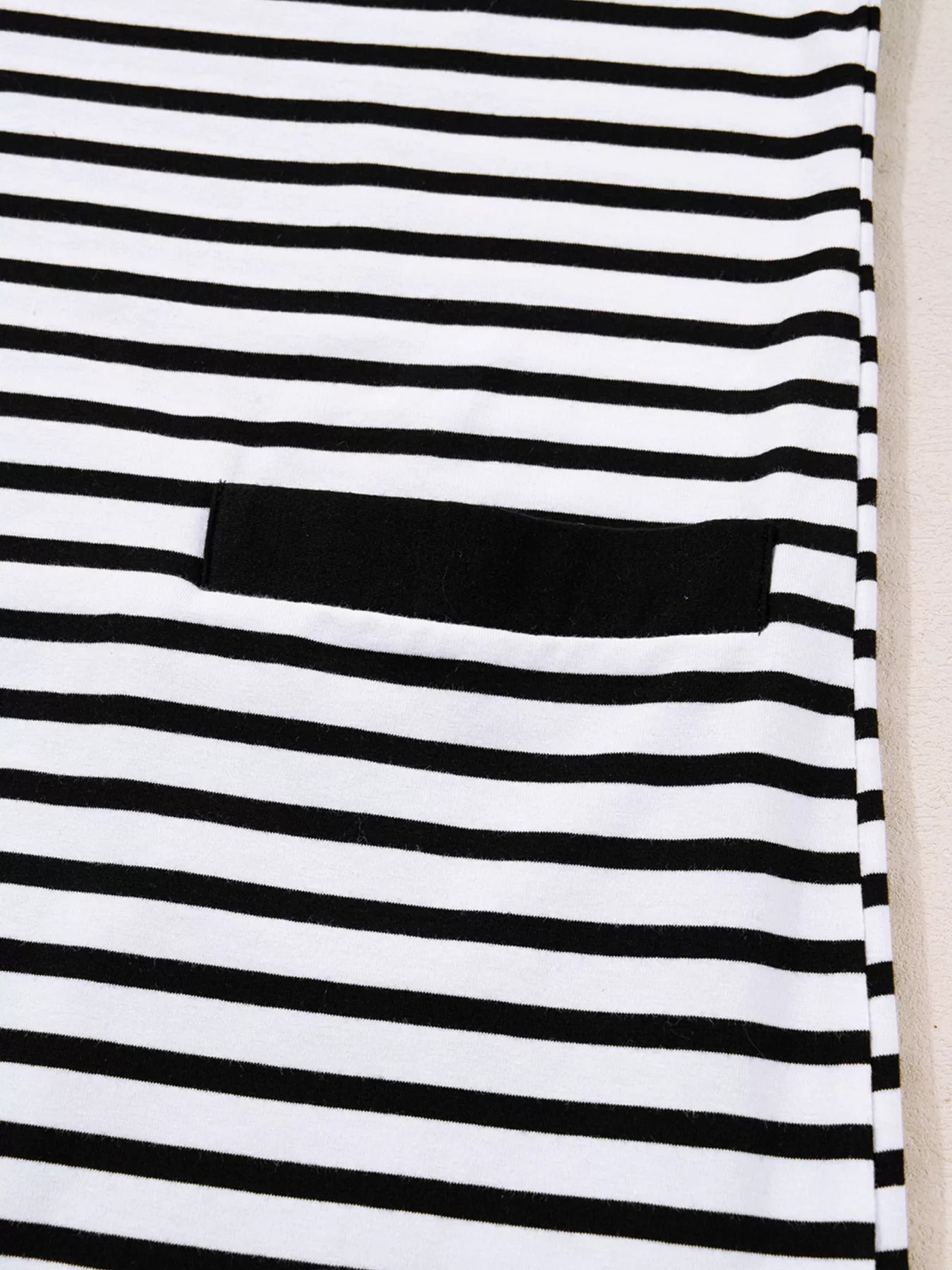 Stripe Buttoned Front Collared Long Sleeve T Shirt Dress with Pockets OutfitFlow