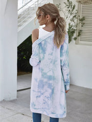 Tie-Dye Oversized Open Front Cardigan OutfitFlow