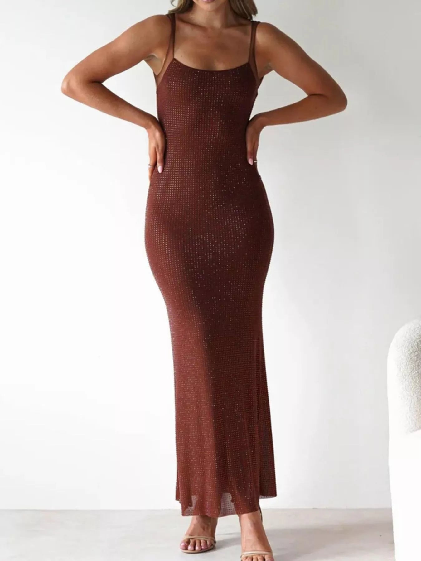 Backless Sleeveless Bodycon Maxi Dress OutfitFlow