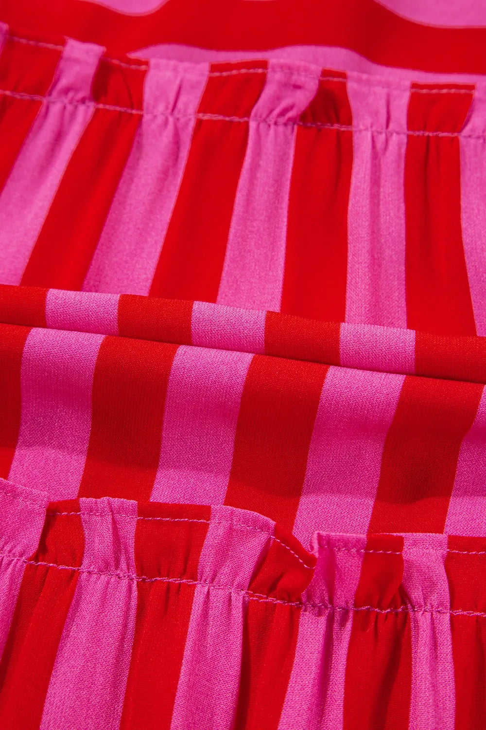 Stripe Flutter Sleeve Smocked Bodice Tiered Maxi Dress OutfitFlow