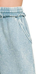 Zenana Washed French Terry Palazzo With Pockets OutfitFlow