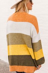 Open Front Color Block Cardigan OutfitFlow