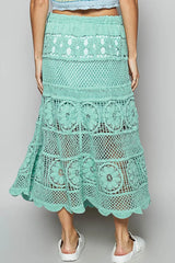 POL Lace Tiered Midi Skirt OutfitFlow