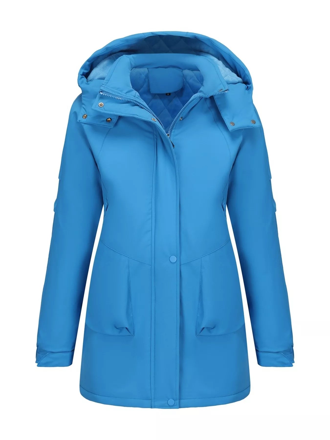 Full Size Hooded Mid-Length Windproof Outerwear Plus Size OutfitFlow