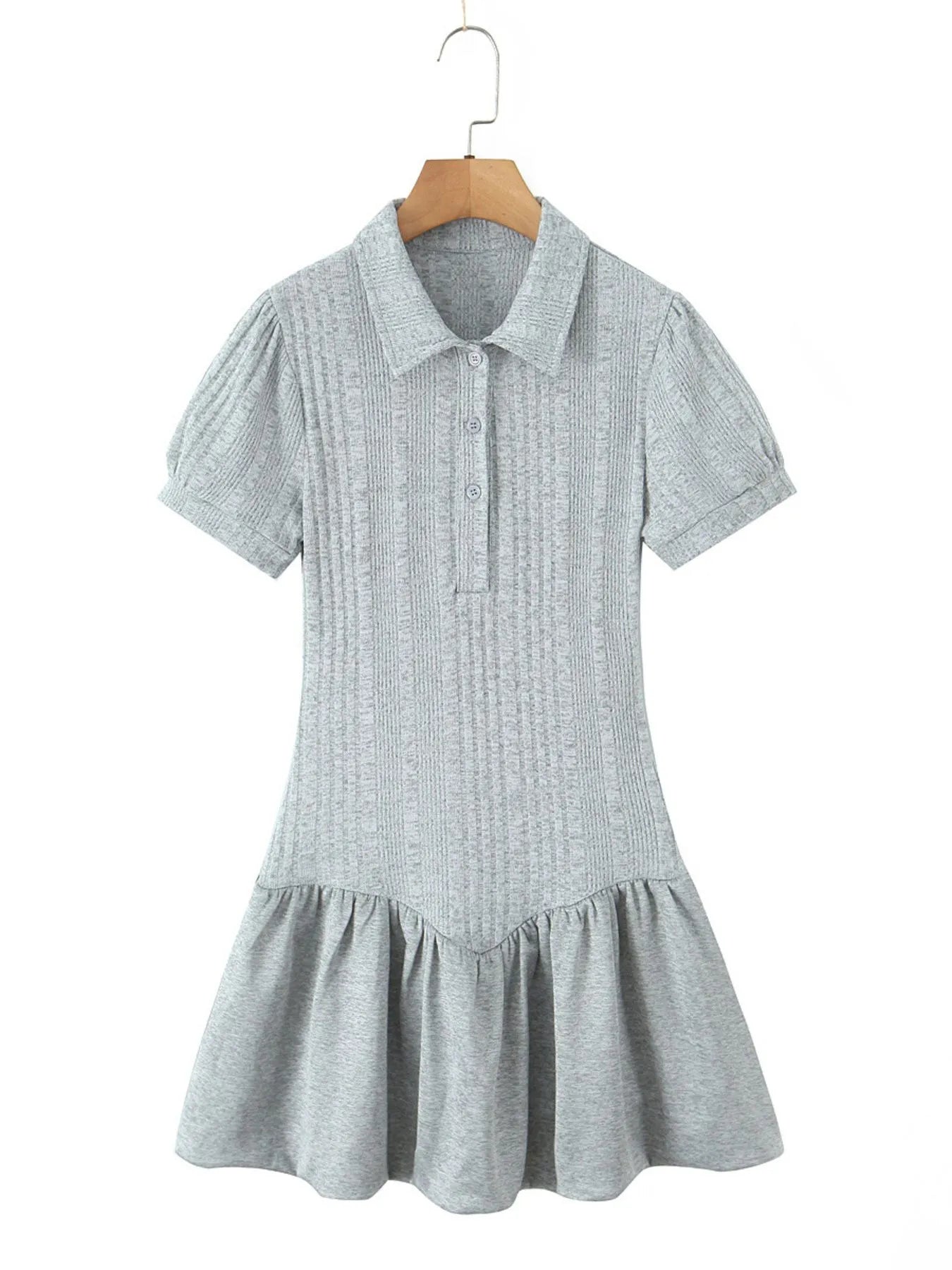 Short Sleeve Bubble Hem Mini Dress OutfitFlow