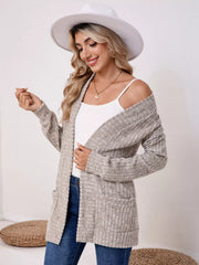 Casual Knit Open Front Cardigan OutfitFlow