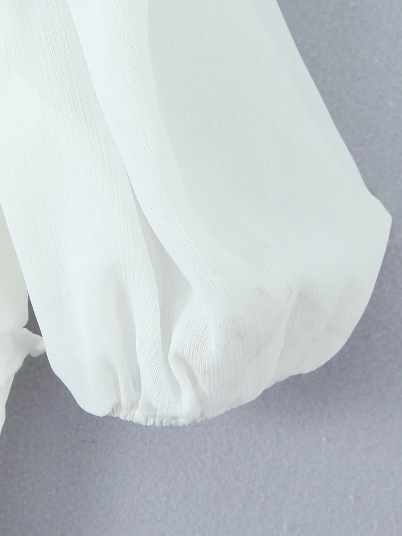Frill V-Neck Puff Sleeve Blouse OutfitFlow