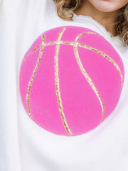 Basketball Round Neck Long Sleeve Sweatshirt OutfitFlow
