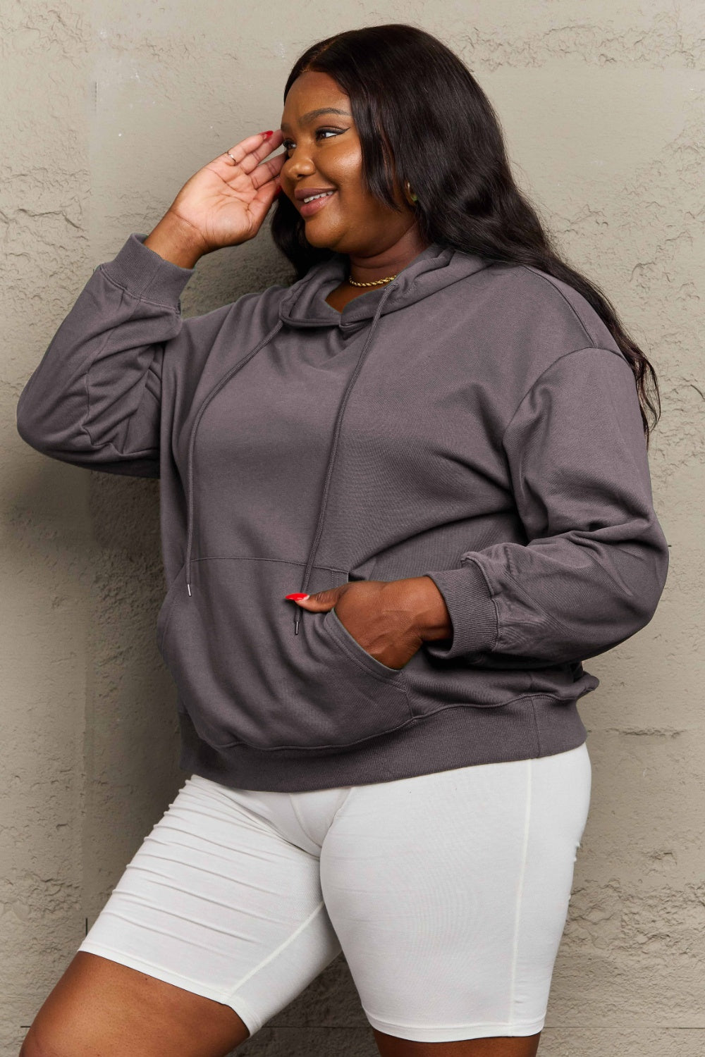 Outfit Flow - Full Size Long Sleeve Dropped Shoulder Hoodie