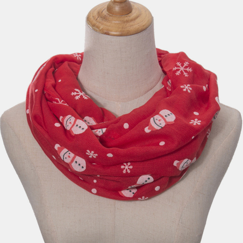 Fringe Snowman Polyester Scarf OutfitFlow