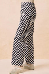 BiBi Gameday Theme Checkered Printed Pants OutfitFlow