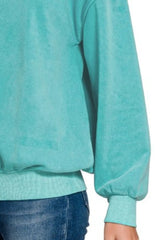 Zenana Soft Fleece Pigment Dye Round-neck Sweatshirts OutfitFlow