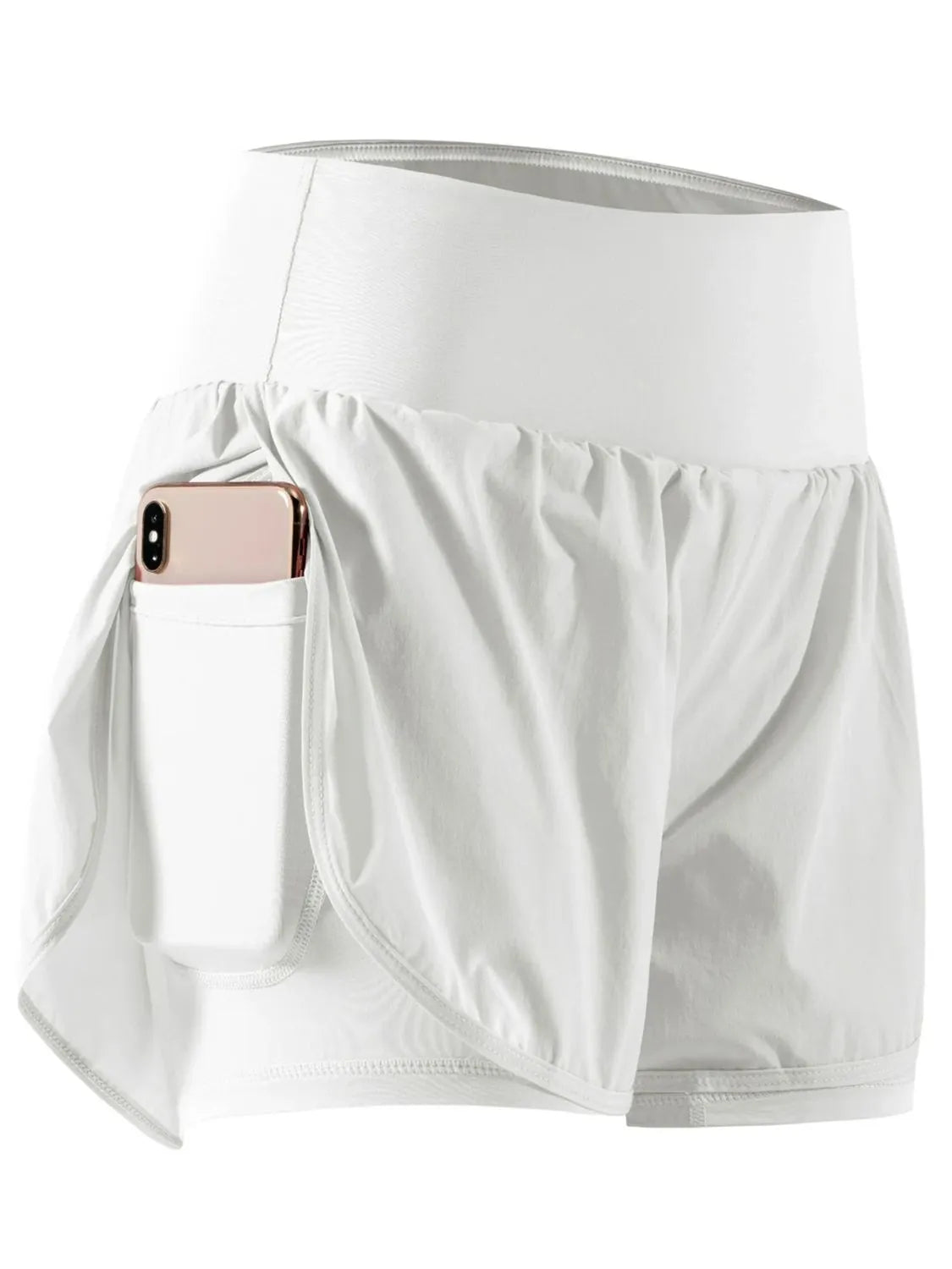 Pocketed High Waist Active Shorts White OutfitFlow