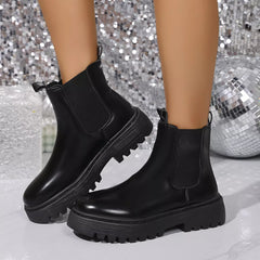Round Toe Platform Boots OutfitFlow
