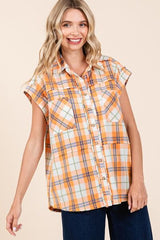 Mittoshop Mineral Wash Plaid Button Down Shirt OutfitFlow