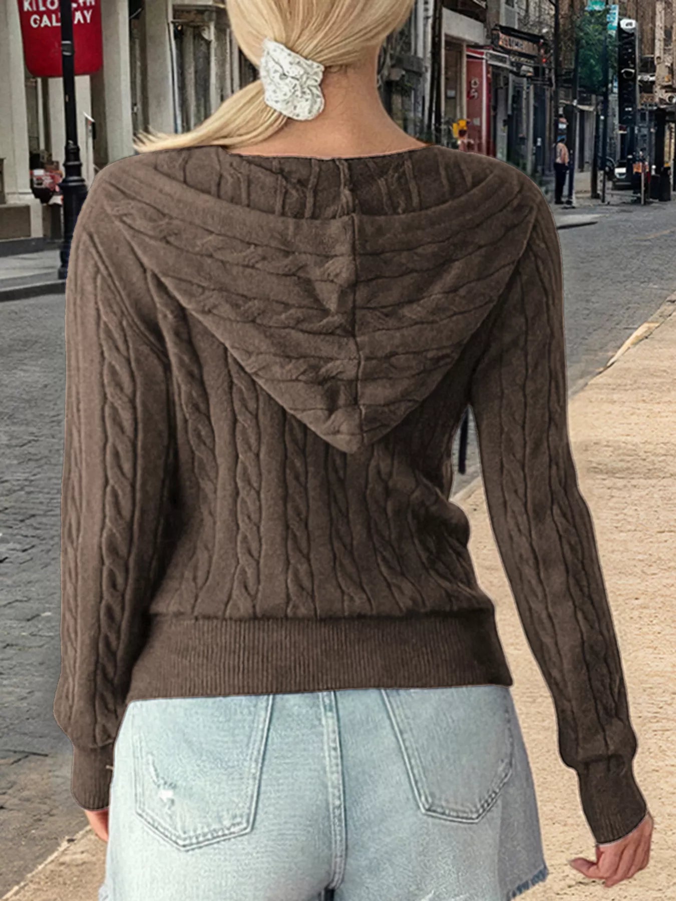 Cozy Cable-Knit Zip-Up Cardigan OutfitFlow