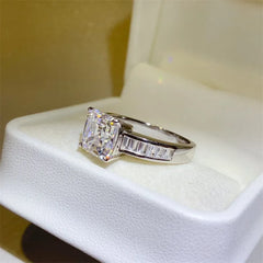 3 Carat Moissanite 925 Sterling Silver Square Shape Ring OutfitFlow