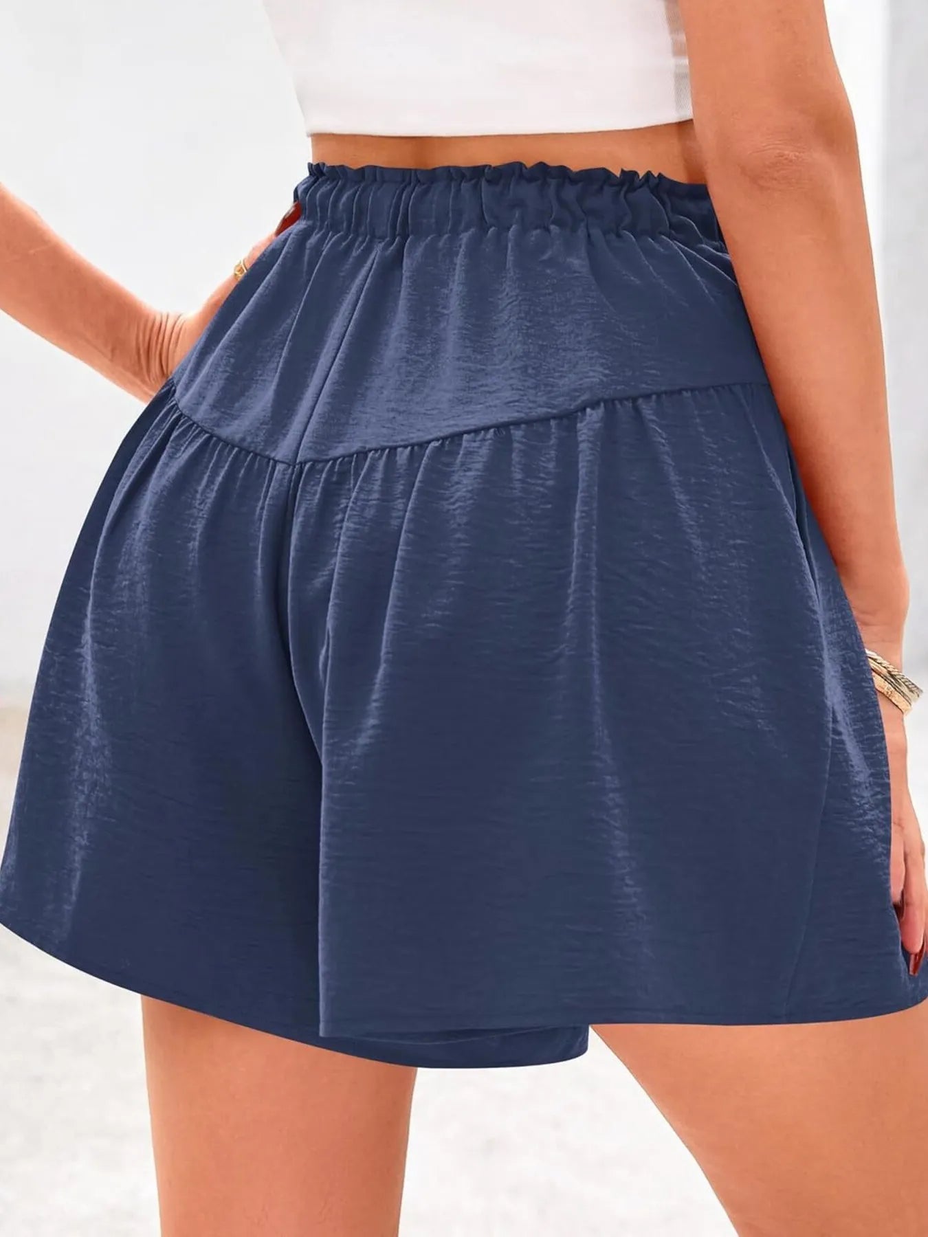 Full Size Casual Drawstring High Waist Relaxed Shorts Plus Size OutfitFlow