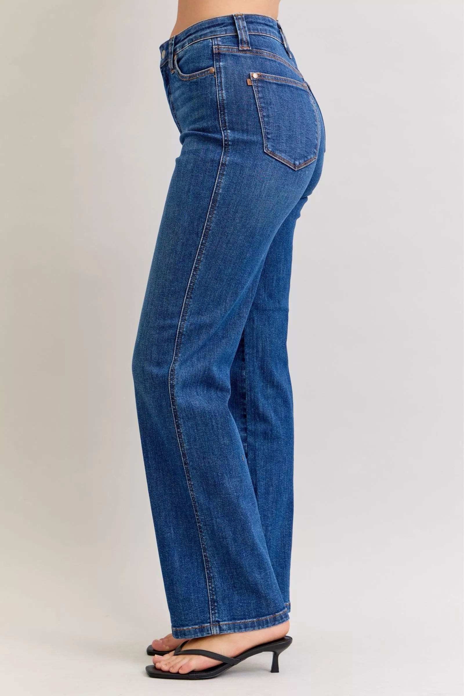 Judy Blue High Waist Tummy Control Straight Jeans OutfitFlow