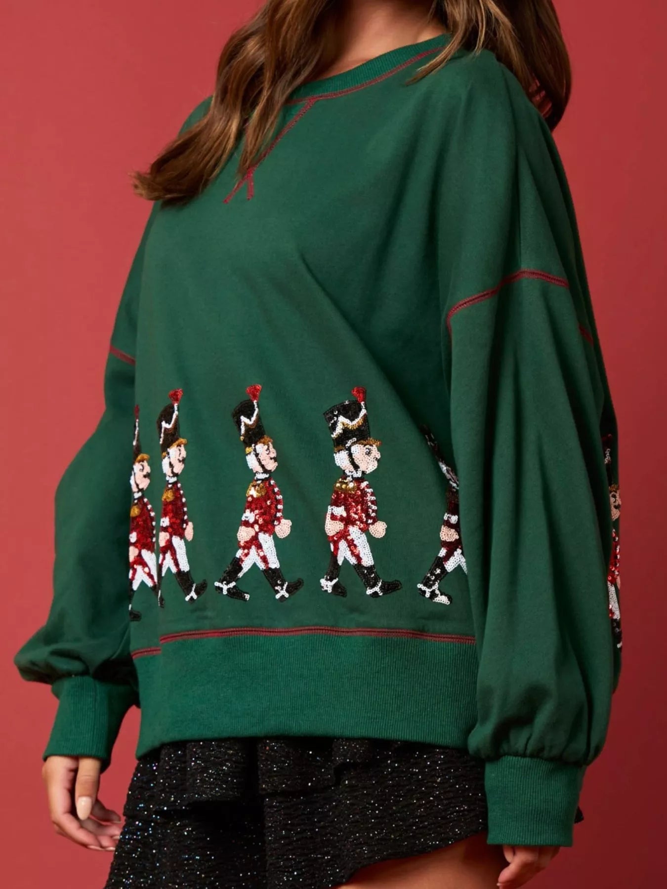 Christmas Marching Band Sequin Sweatshirt OutfitFlow