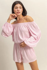 HYFVE Off Shoulder Top and Shorts Set OutfitFlow