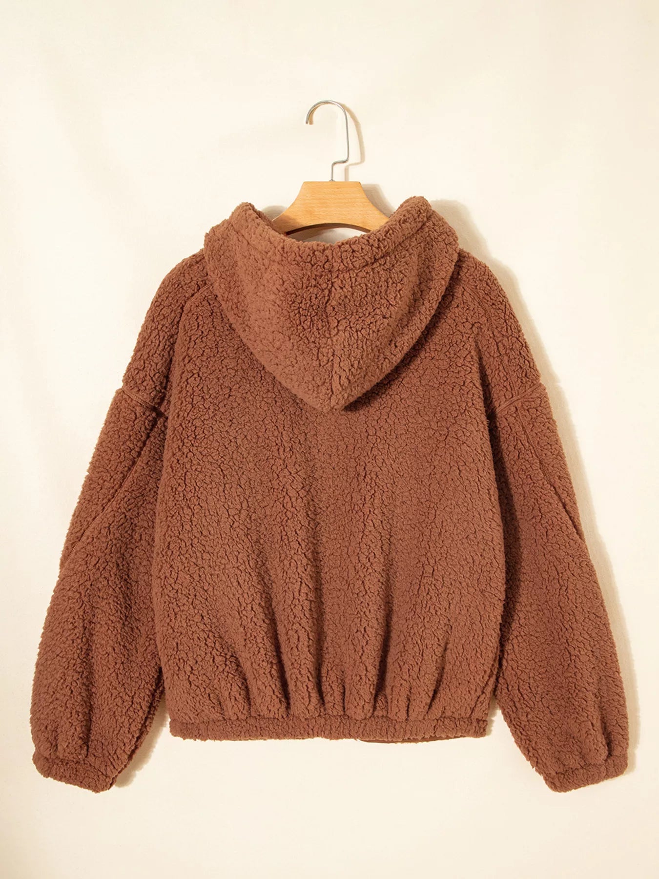 Zip Up Hooded Sherpa Jacket OutfitFlow