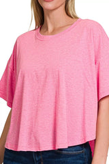 Zenana Cotton Round Neck Short Sleeve T-Shirt OutfitFlow