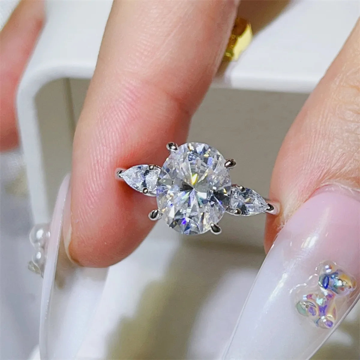 3 Carat Moissanite 925 Sterling Silver Ring OutfitFlow