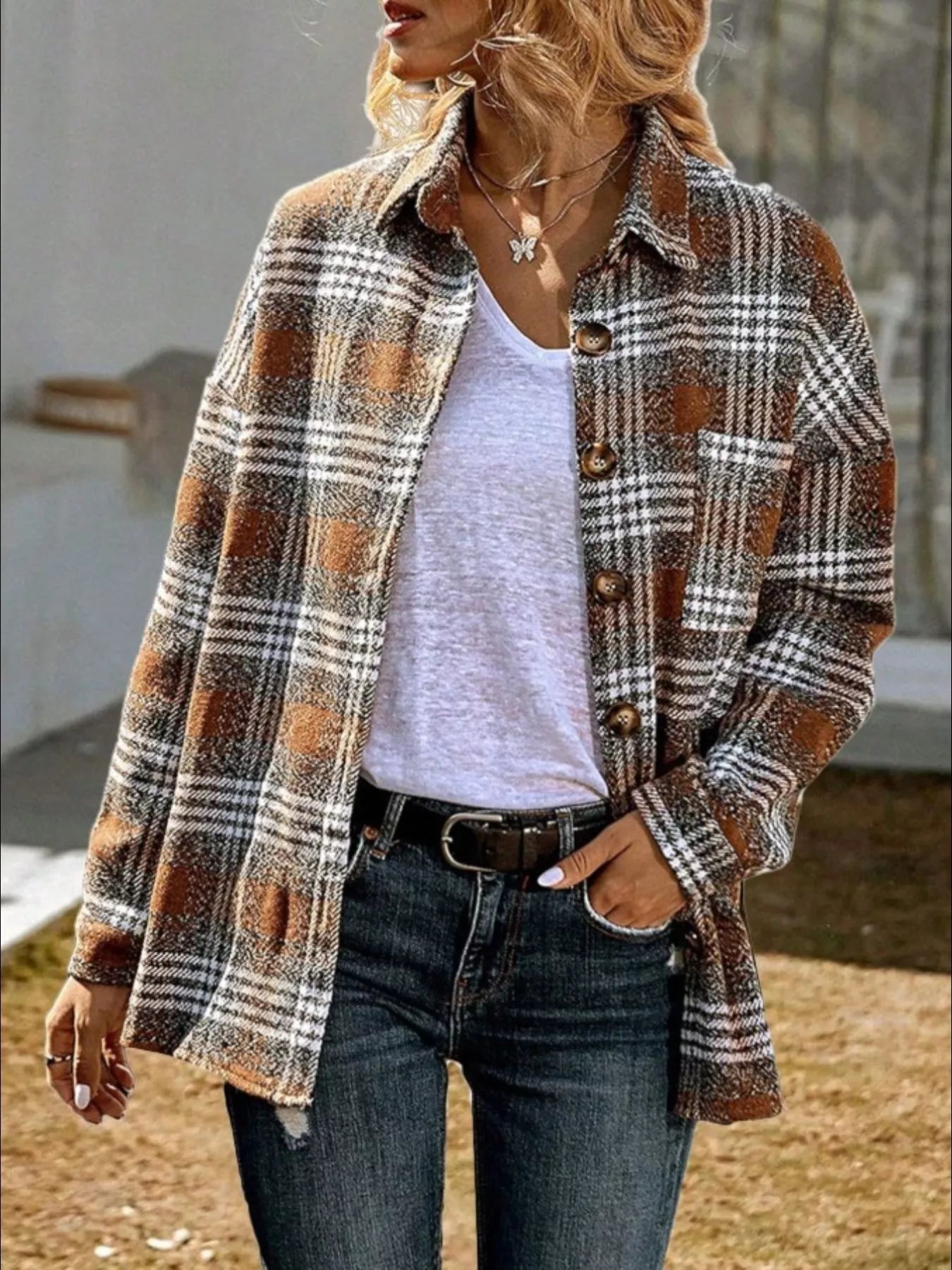 Plaid Button-Up Shirt OutfitFlow