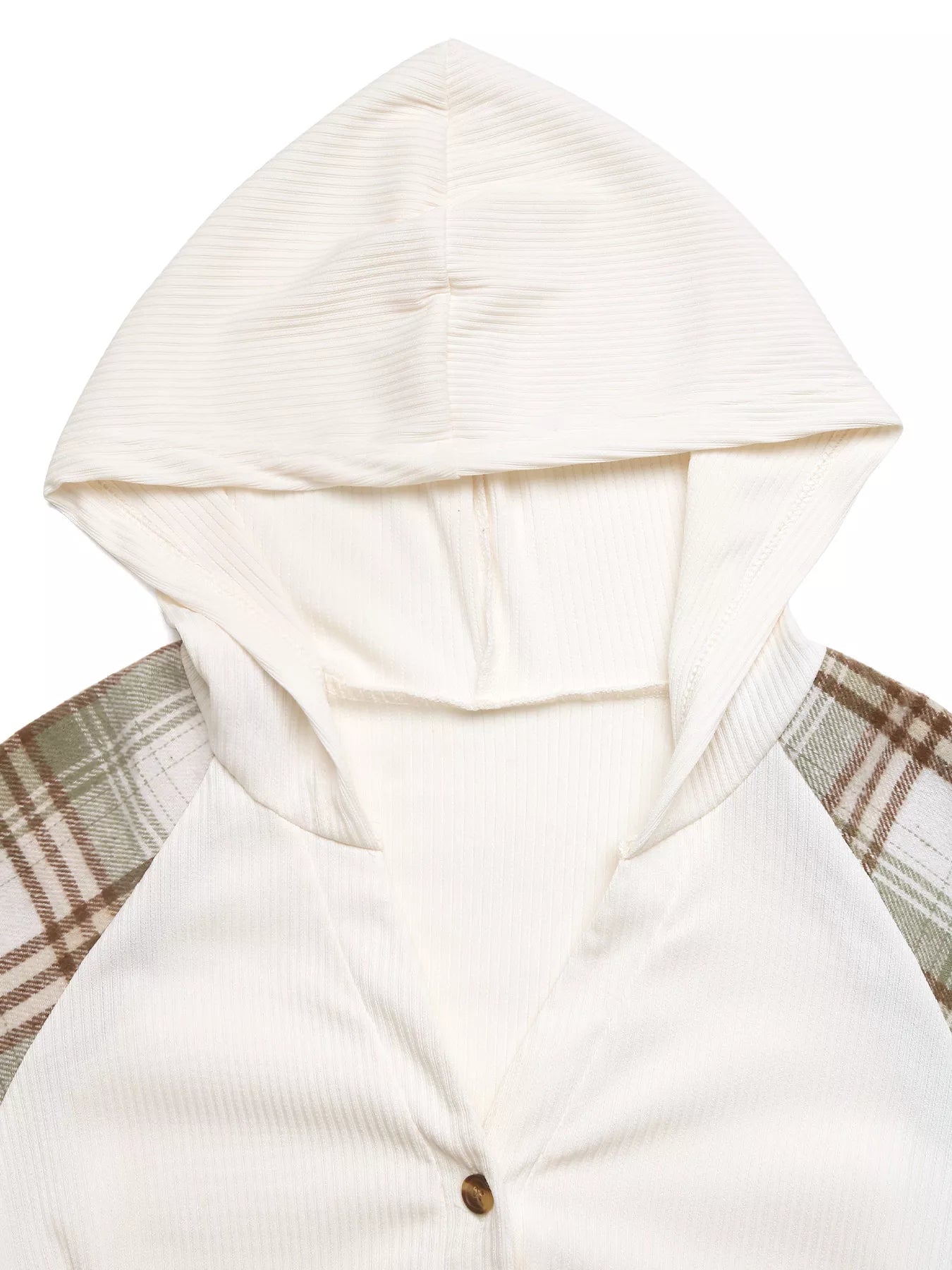 Plaid V-Neck Button Front Sweatshirt OutfitFlow