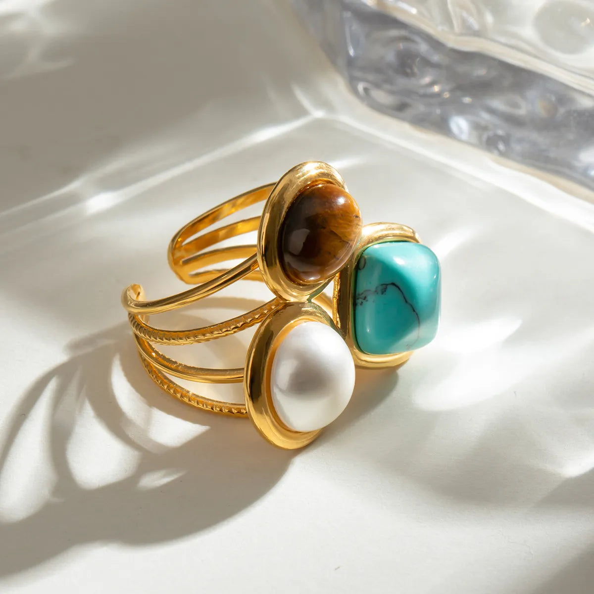 18K Gold-Plated Stainless Steel Open Ring OutfitFlow