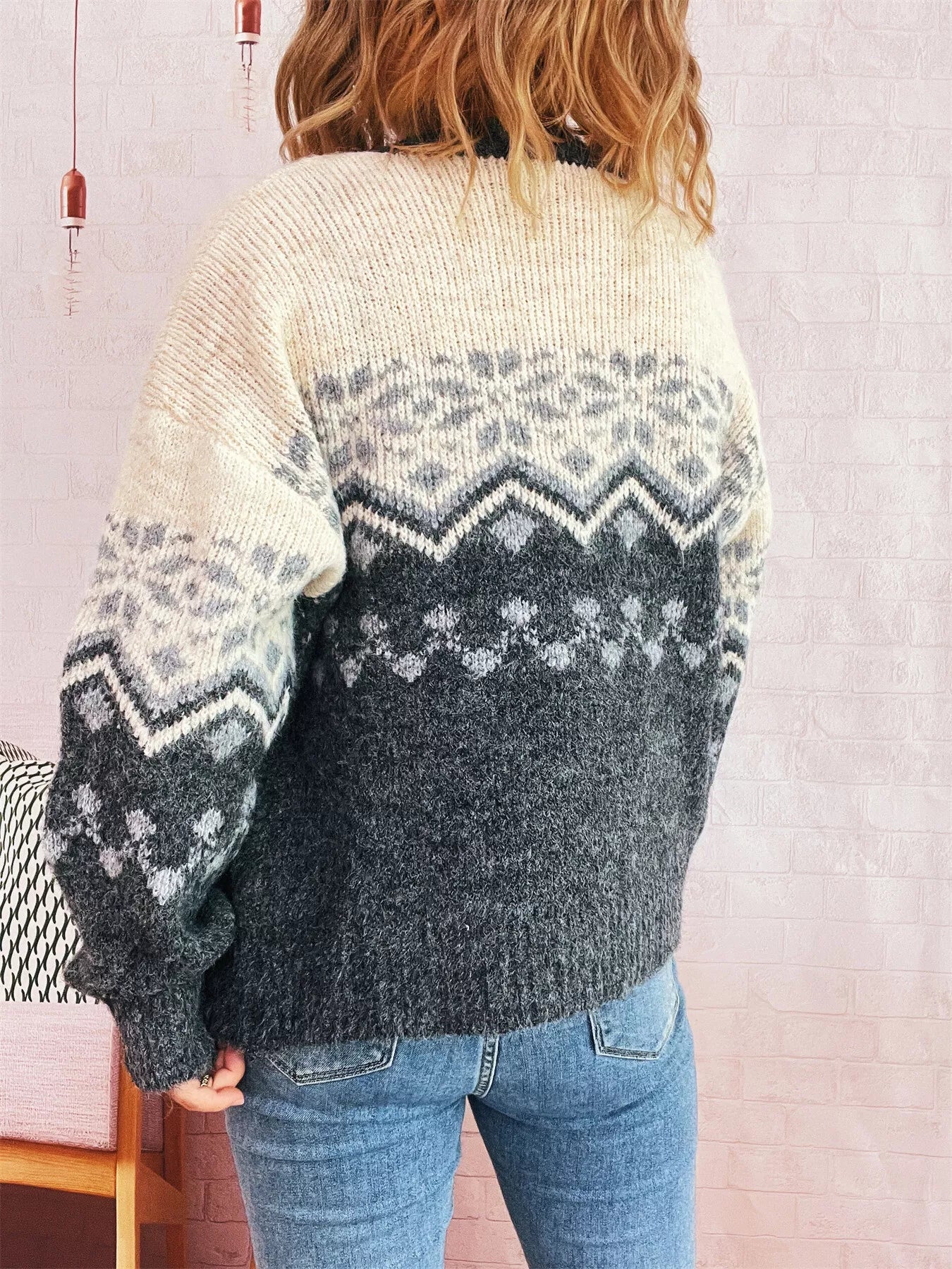 Christmas Button Up Drop Shoulder Cardigan OutfitFlow