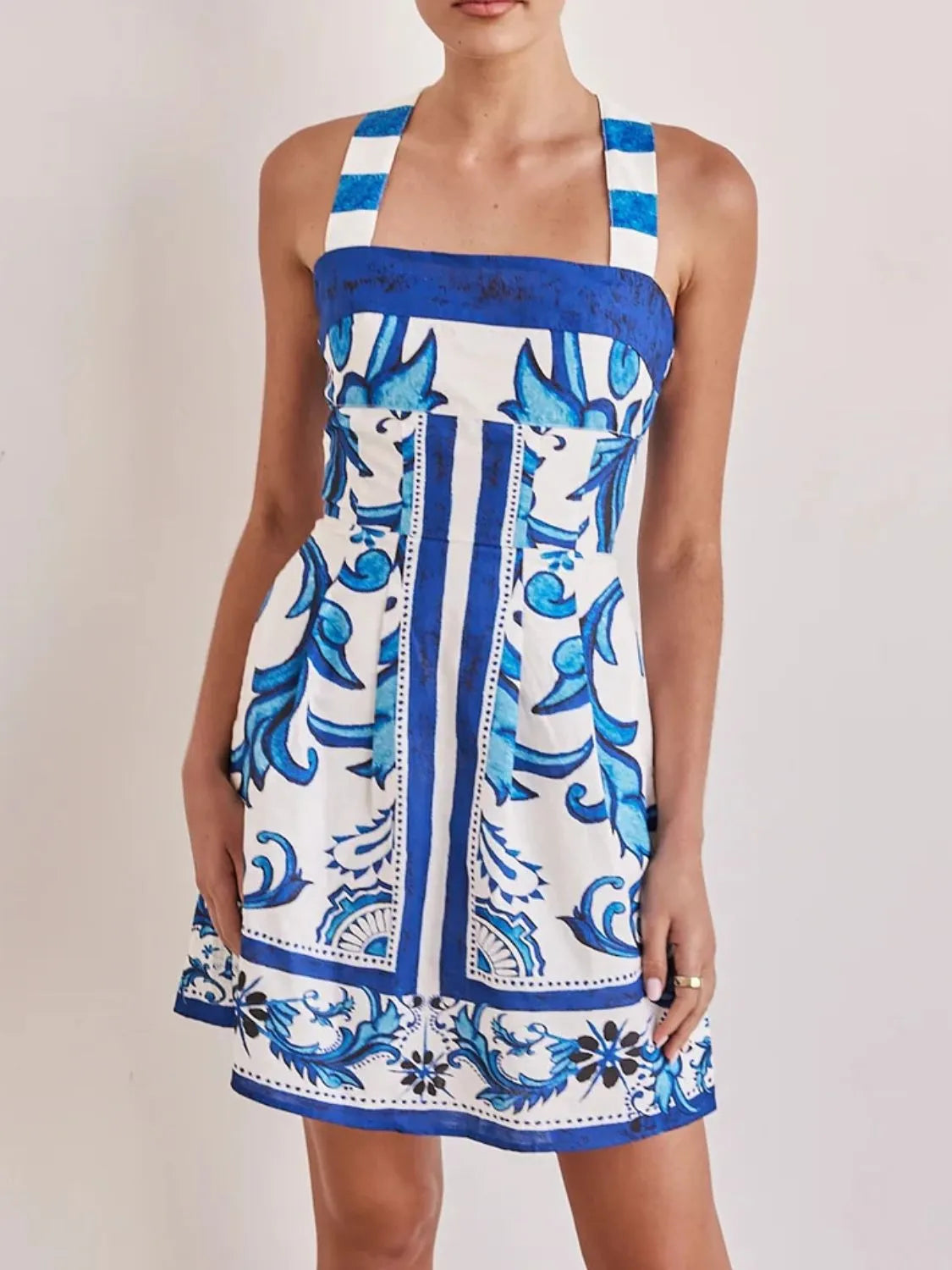 Printed Square Neck Midi Dress OutfitFlow