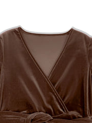 Velvet Long Sleeve Maxi Dress OutfitFlow