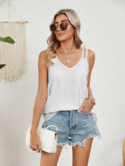 Florira Cutout Eyelet Tank OutfitFlow