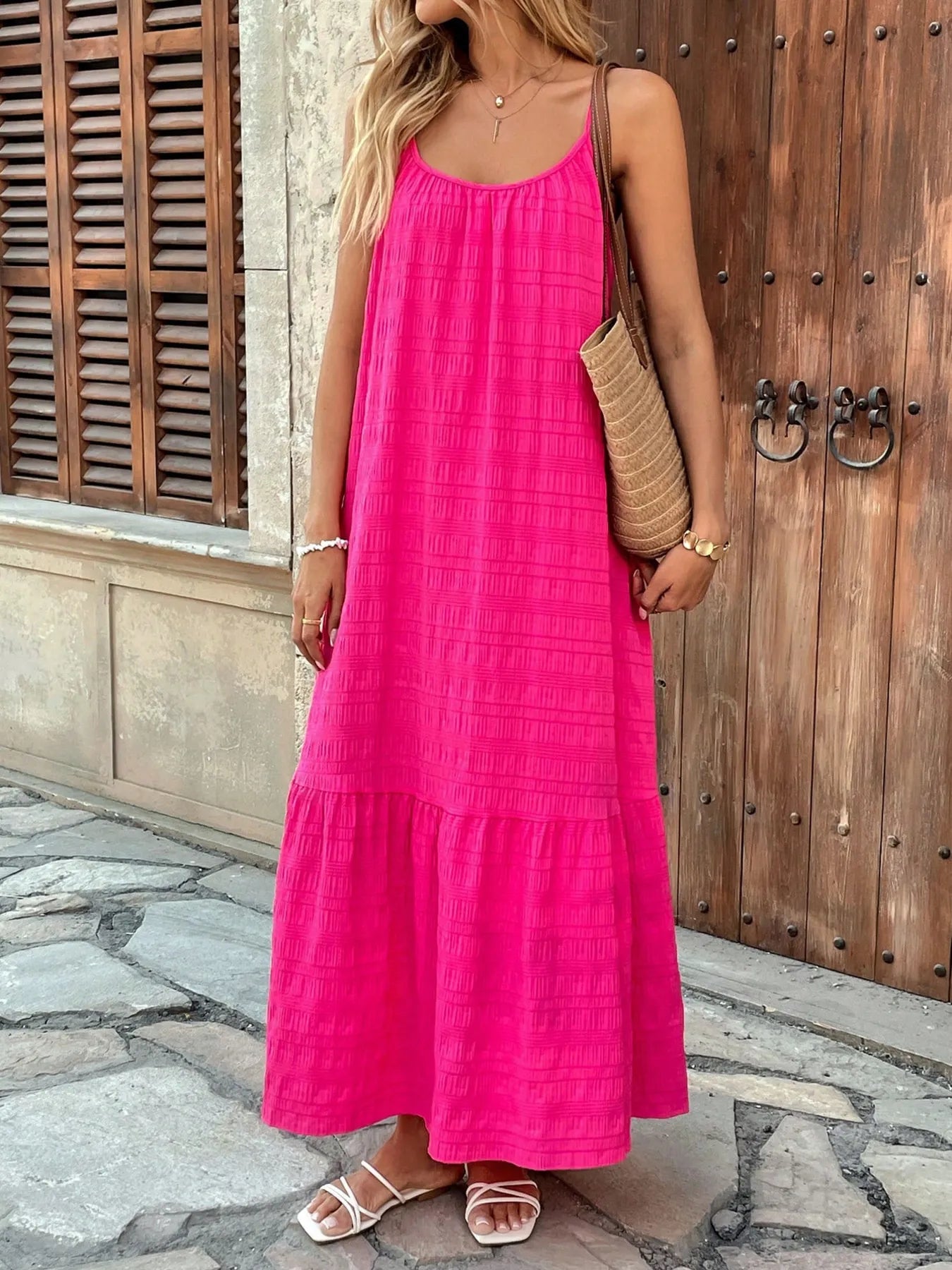 Scoop Neck Cami Maxi Dress OutfitFlow