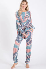 BiBi Tie Dye French Terry Casual Pants OutfitFlow