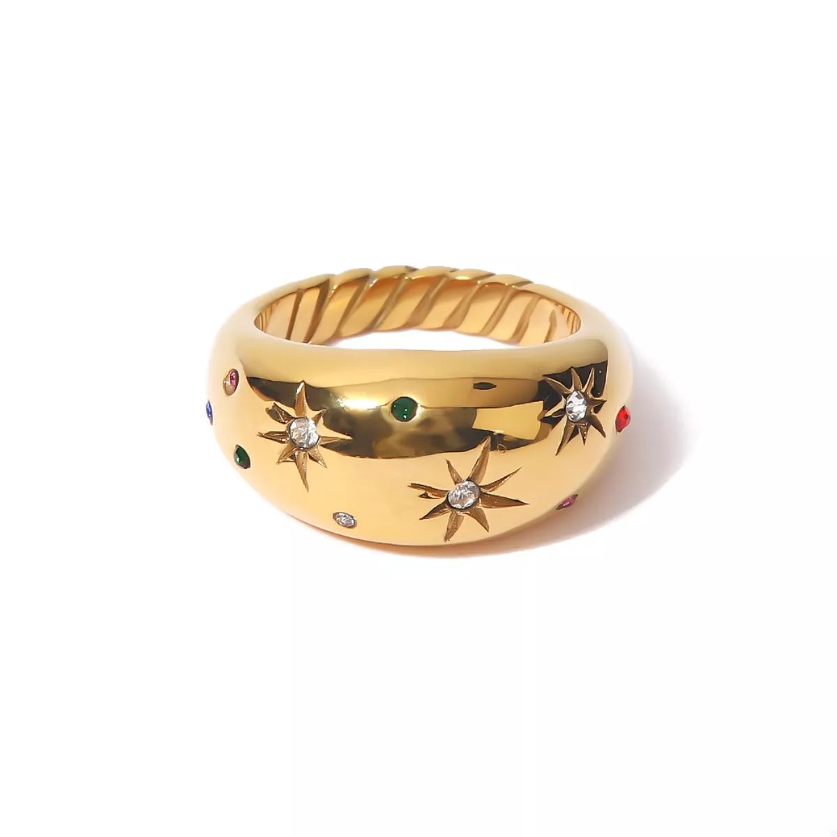 18K Gold-Plated Zircon Ring OutfitFlow