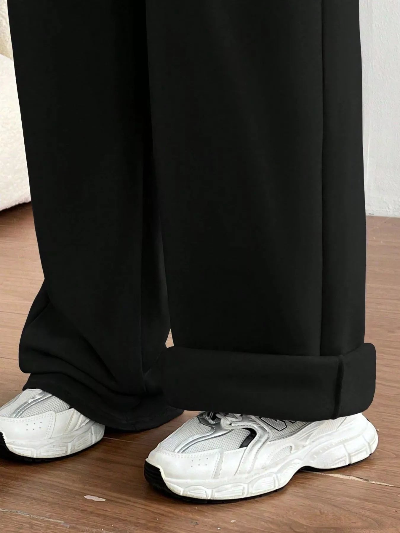 Casual Drawstring High Waist Wide Leg Sweatpants OutfitFlow