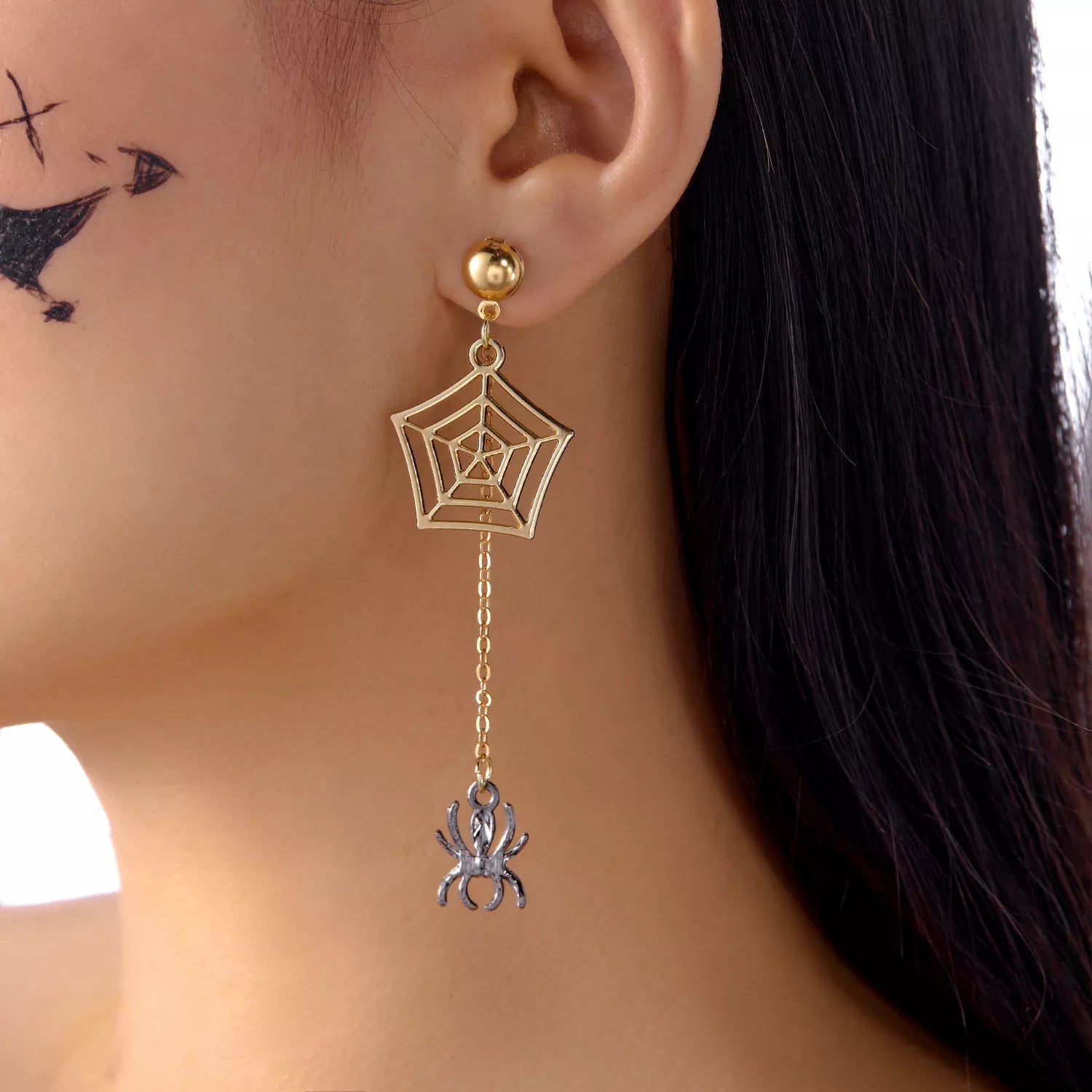 18K Gold-Plated Spider Drop Earrings OutfitFlow