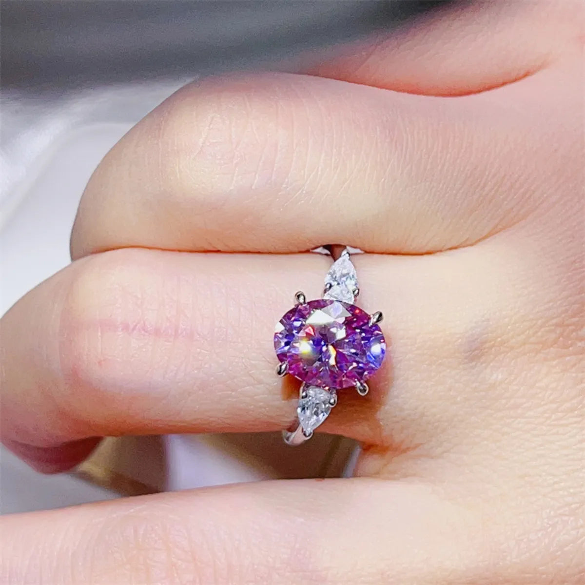 3 Carat Moissanite 925 Sterling Silver Ring OutfitFlow