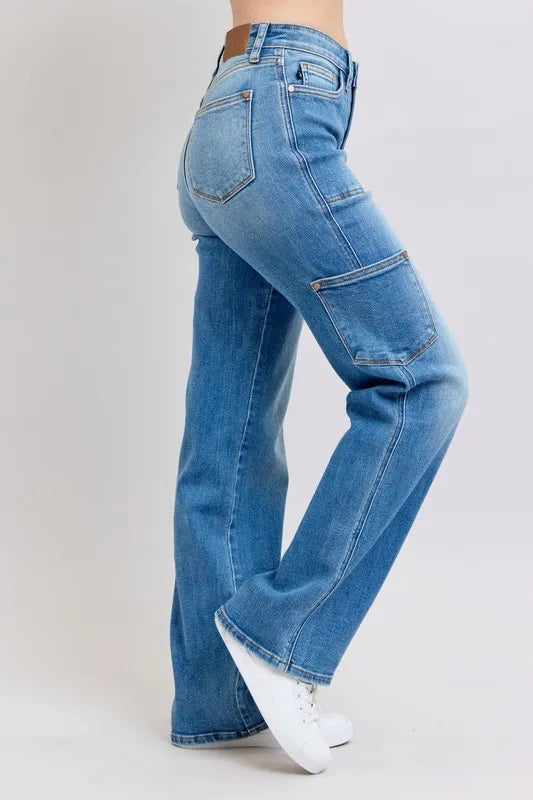Judy Blue Full Size High Waist 90's Straight Jeans Plus Size OutfitFlow