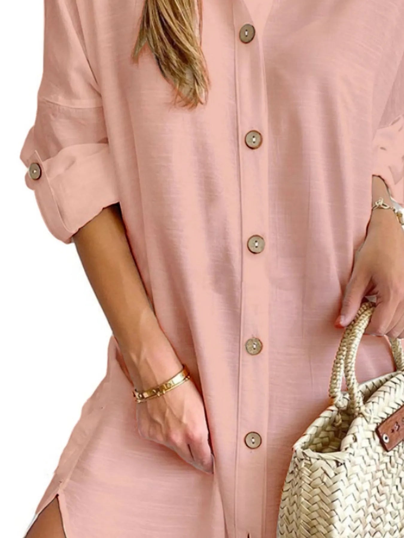 Button Down Long Sleeve Shirt Dress OutfitFlow