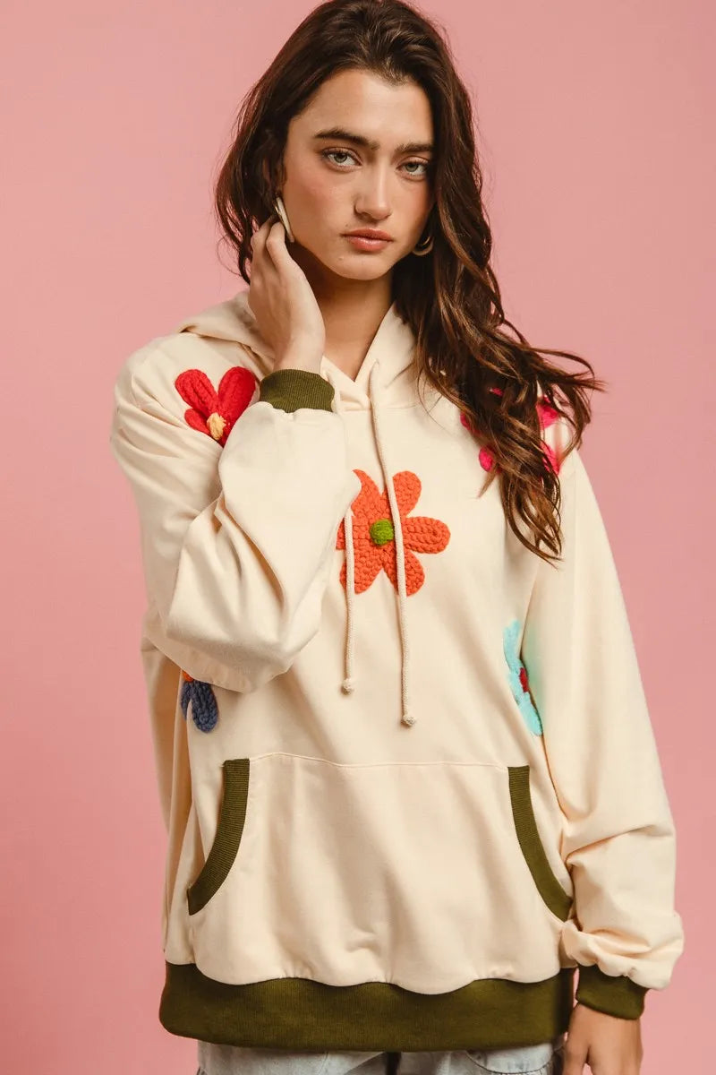 BiBi Patched Hoodie Top OutfitFlow