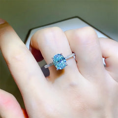 2 Carat Moissanite Zircon 925 Sterling Silver Ring Silver OutfitFlow