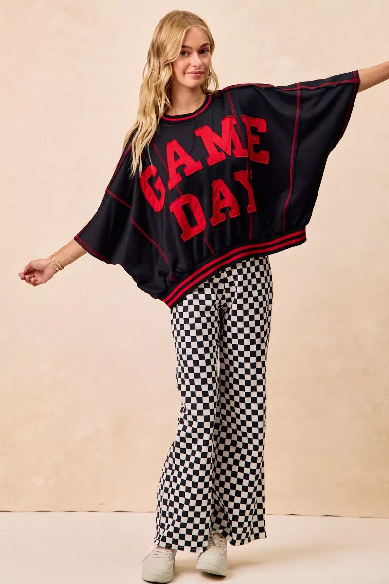 BiBi Gameday Theme Checkered Printed Pants OutfitFlow