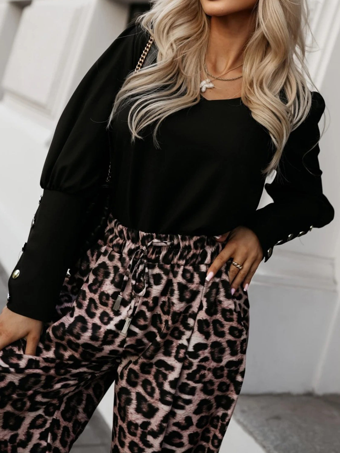 Outfit Flow - V-Neck Long Sleeve Blouse