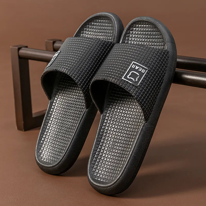 Open Toe Flats Slippers Black OutfitFlow