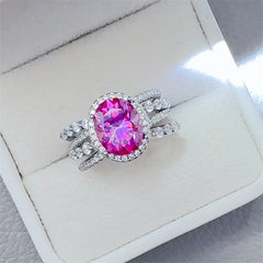 3 Carat Moissanite 925 Sterling Silver Ring OutfitFlow
