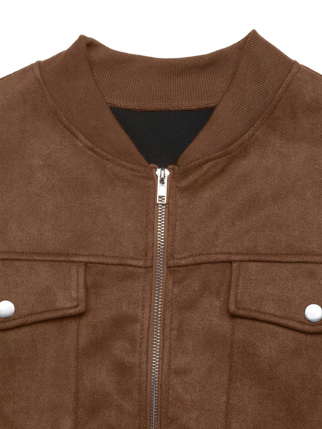 Zip Up Dropped Shoulder Jacket Trendsi